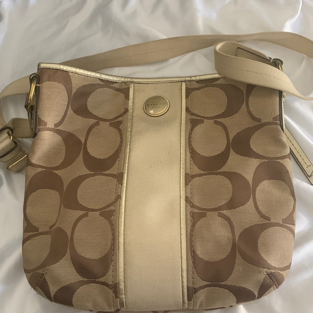 Coach Beige and Brown Crossbody Bag